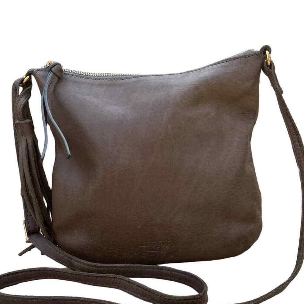 margot New York adjustable strap leather crossbody bag
